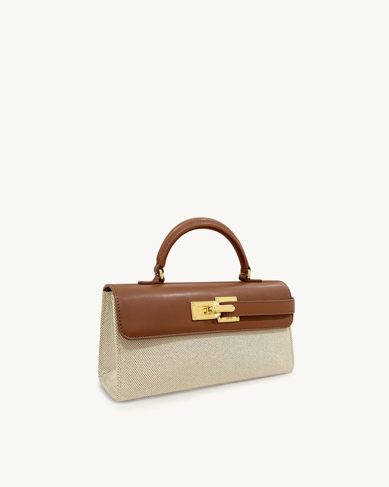 Keyla Top Handbag - Brown Canvas